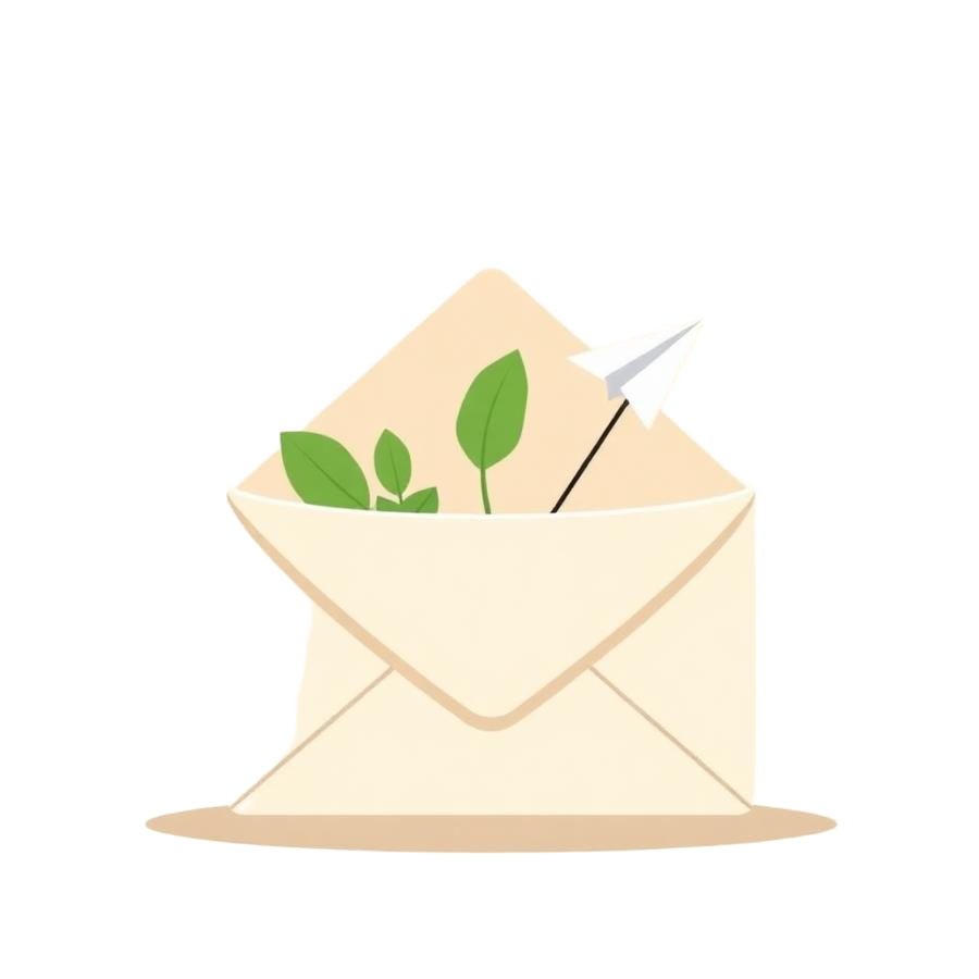 Envelope with a paper plane